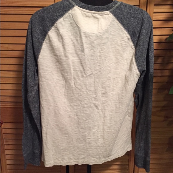 Gray Blue Long Sleeve Baseball Tee by Roots - Picture 4 of 4